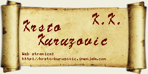 Krsto Kuruzović vizit kartica